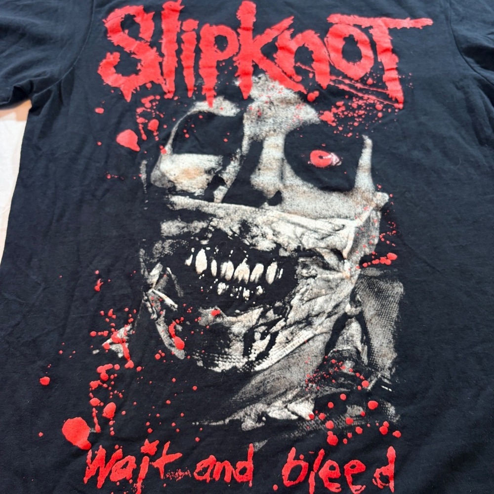 Slipknot Wait and Bleed Graphic T-Shirt Mens Large Black Cotton Band Tee Mask